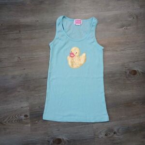 Y2K Blue Ribbed Rubber Duckie Kidcore Tank